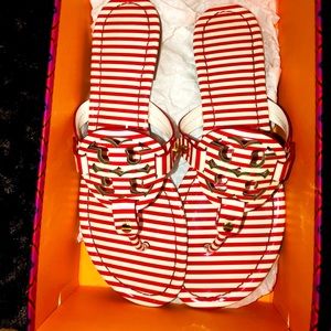 Tory Burch Nautical Red Miller Sandals